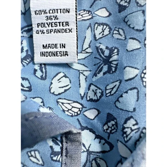 Bar III Men's Slim-Fit Stretch Butterfly Pattern Dress Shirt Blue Size M 15-15.5 - Picture 9 of 9